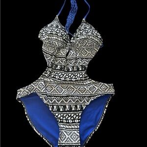 Xhilaration Blue and Black Swimsuit